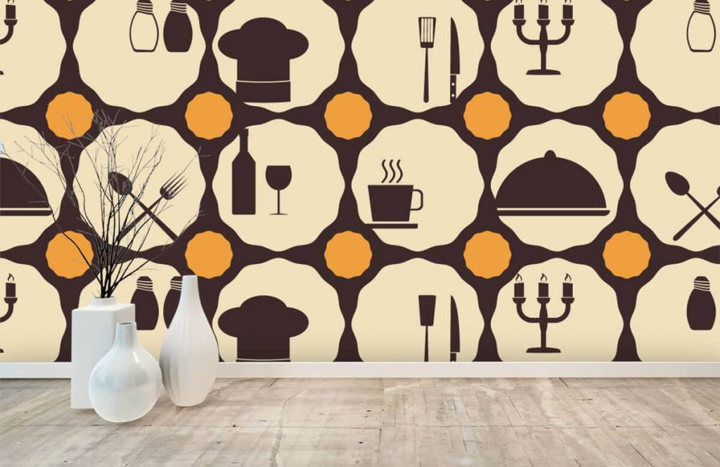 Otros - Papel pintado con Símbolos de restaurantes - Cocina 6