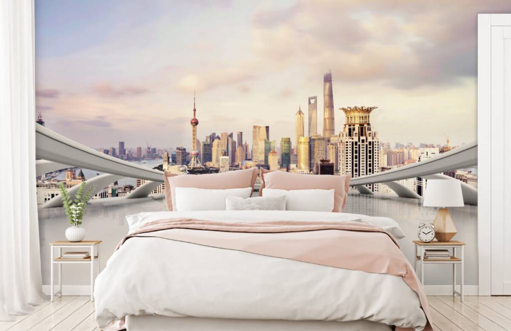 Horizontes - Papel pintado con El horizonte de Shanghái - Sala de ordenadores 3