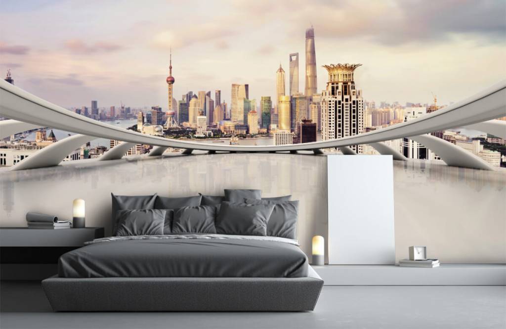 Horizontes - Papel pintado con El horizonte de Shanghái - Sala de ordenadores 4
