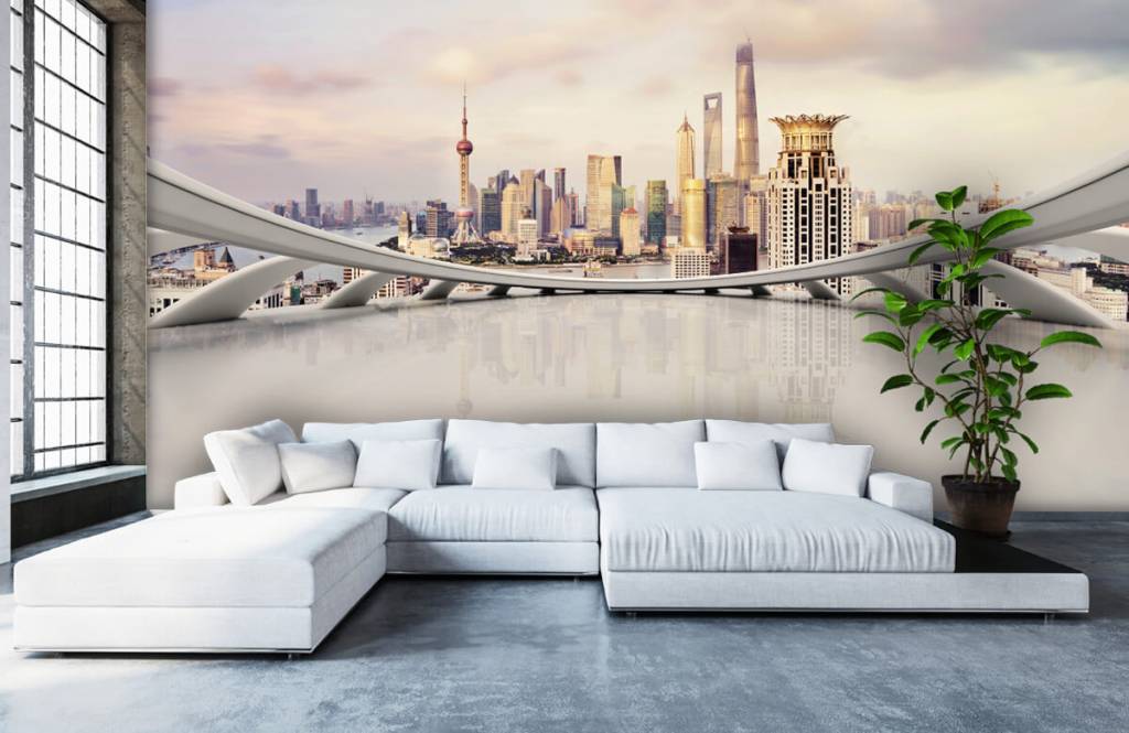 Horizontes - Papel pintado con El horizonte de Shanghái - Sala de ordenadores 7