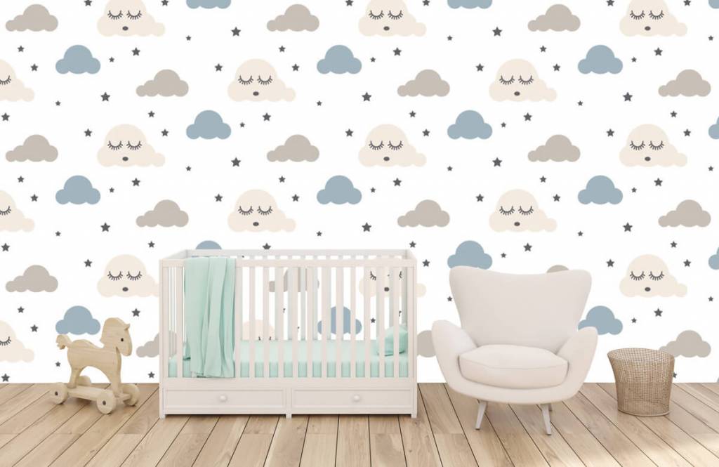 Bebé - Papel pintado con Nubes dormidas - Habitación de niño 6