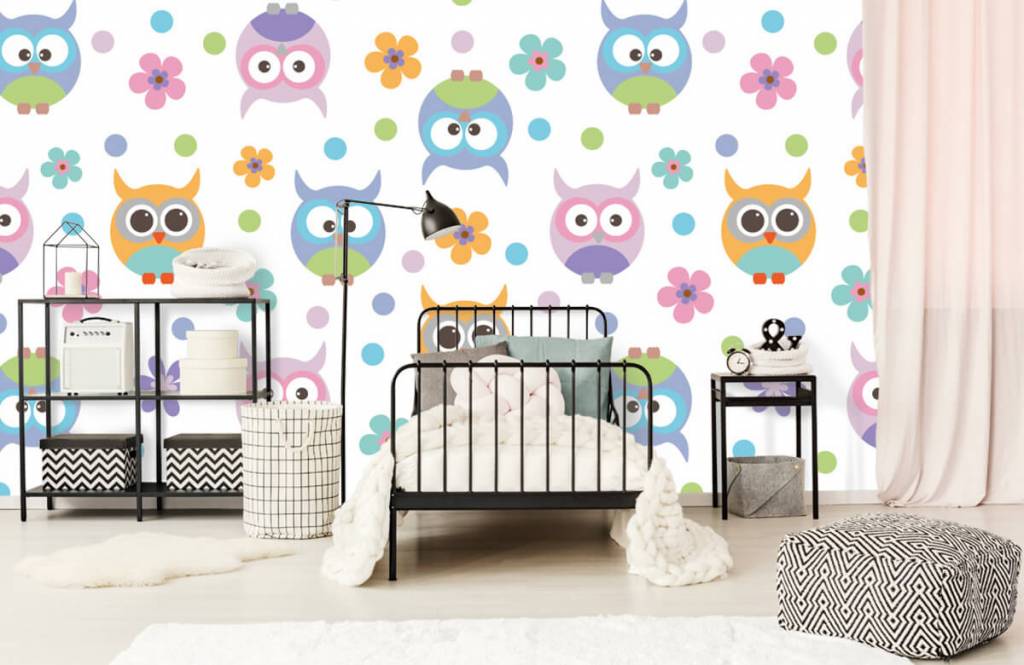 Otros - Papel pintado con empapelado con búhos - Habitación del bebé 2