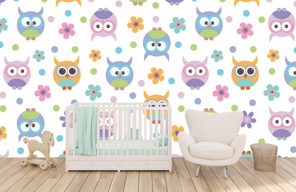 Otros - Papel pintado con empapelado con búhos - Habitación del bebé 5