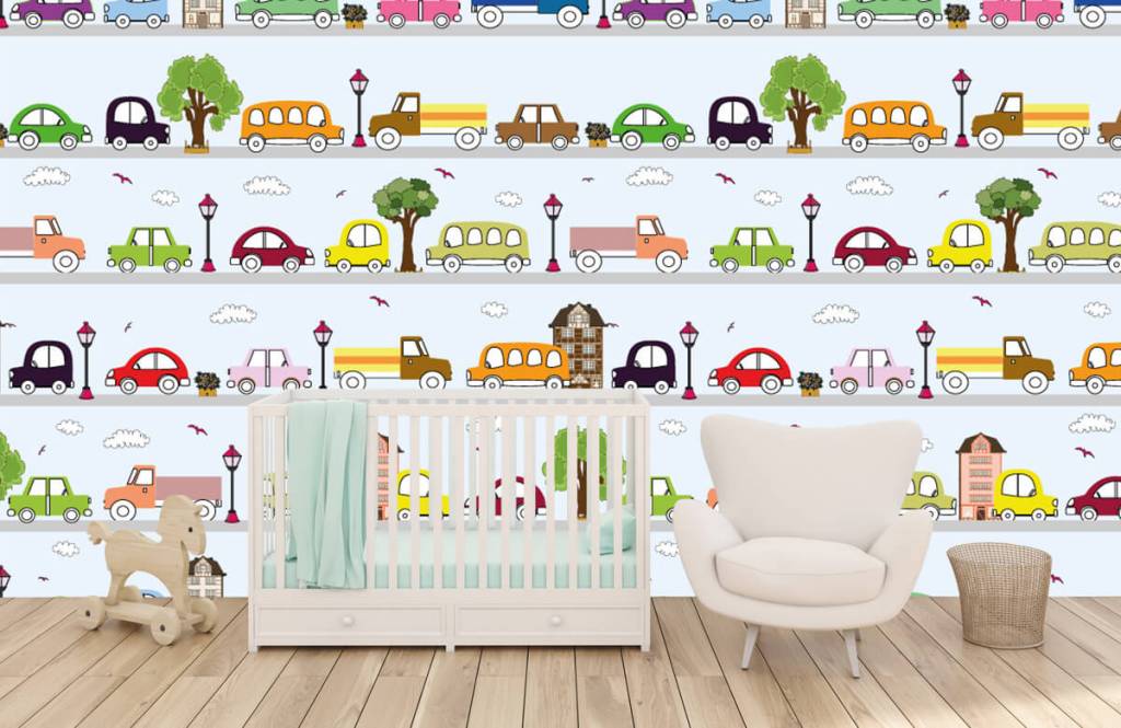 Bebé - Papel pintado con Vehículos - Habitación de infantes 1