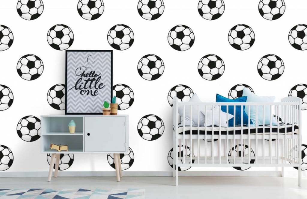 Fútbol - Papel pintado con Balones de fútbol - Habitación de niña 6