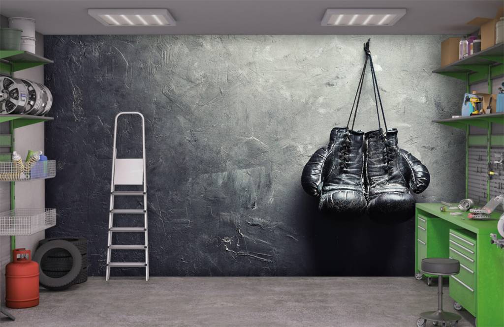 Fitness - Papel pintado con Guantes de boxeo negros - Sala de ocio 3