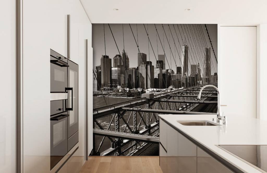 Blanco y negro - Papel pintado con Horizonte de Manhattan - Habitación de adolescentes 4