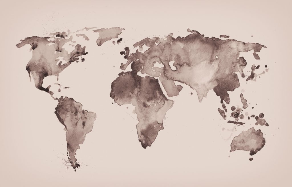 Mapa del mundo en sepia