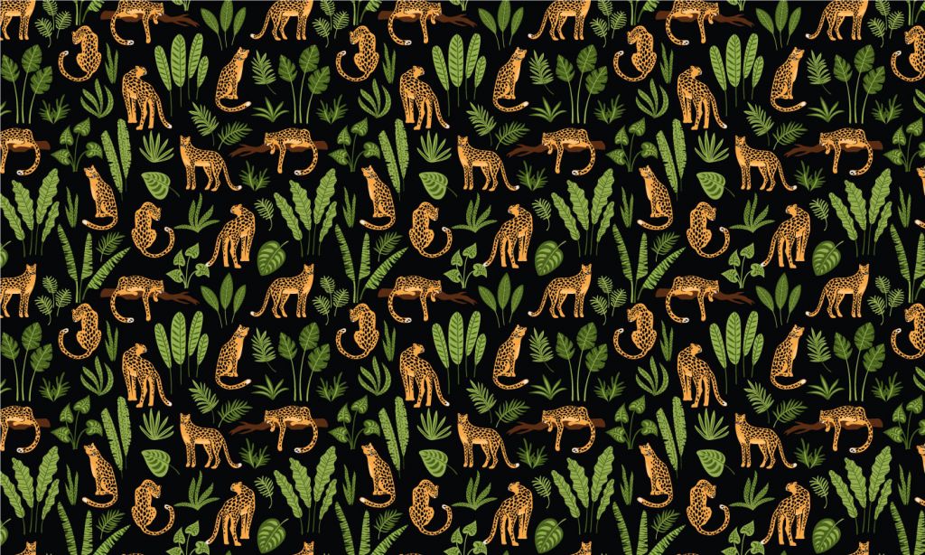 Patrón de leopardo sobre fondo negro