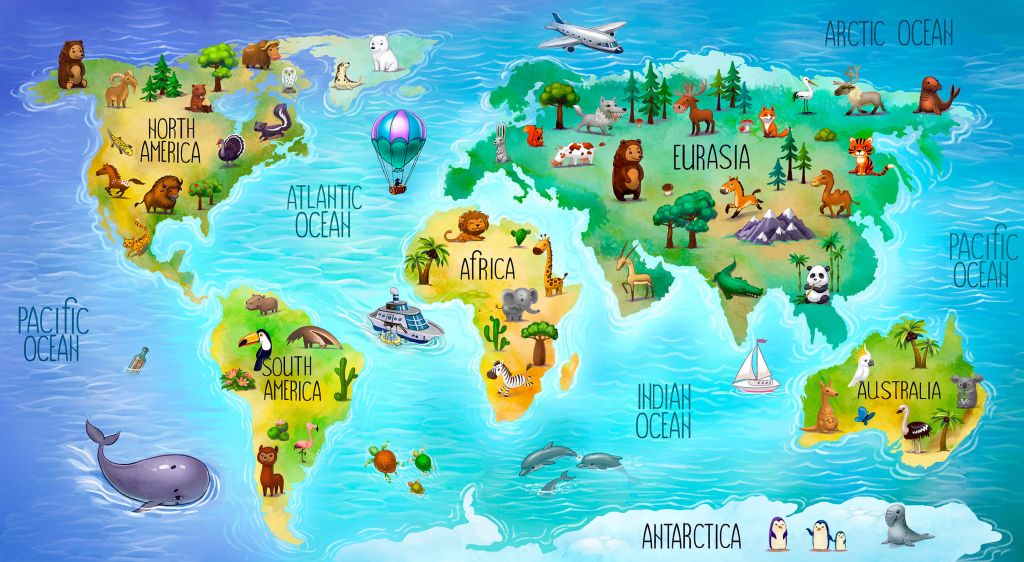 Mapa del mundo para niños