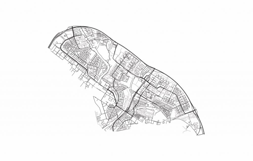 Mapa Amsterdam norte, blanco