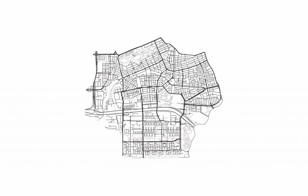 Mapa Amsterdam sur, blanco