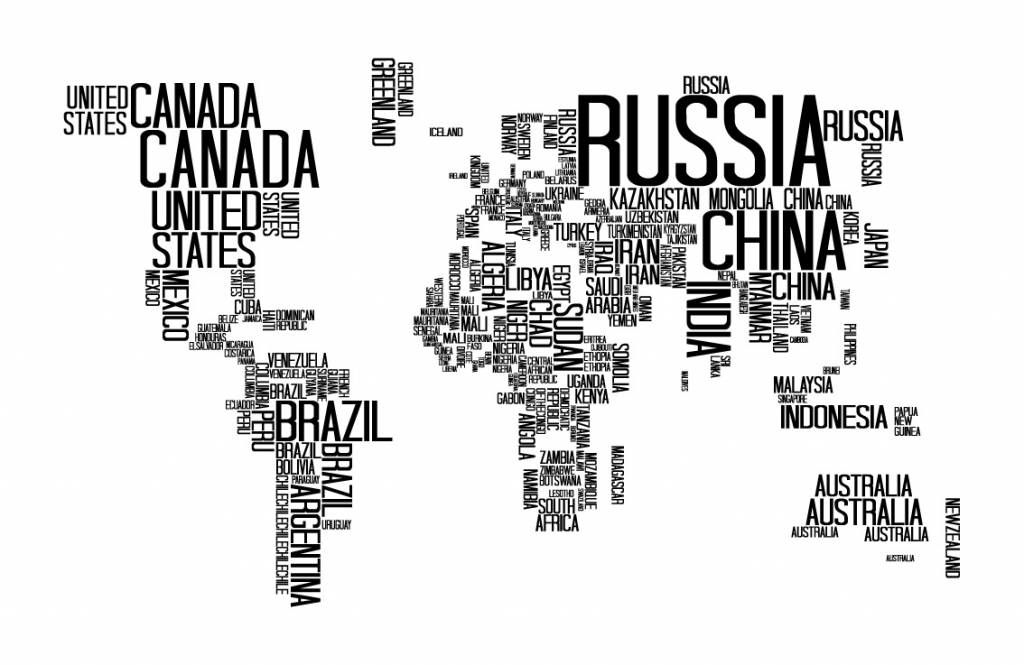 Mapa del mundo tipográfico