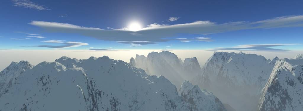 Panorama de las cumbres nevadas