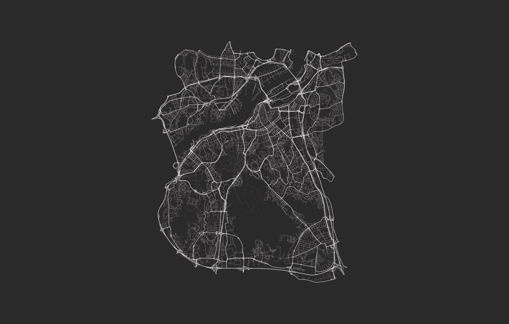 Mapa de Gotemburgo, negro