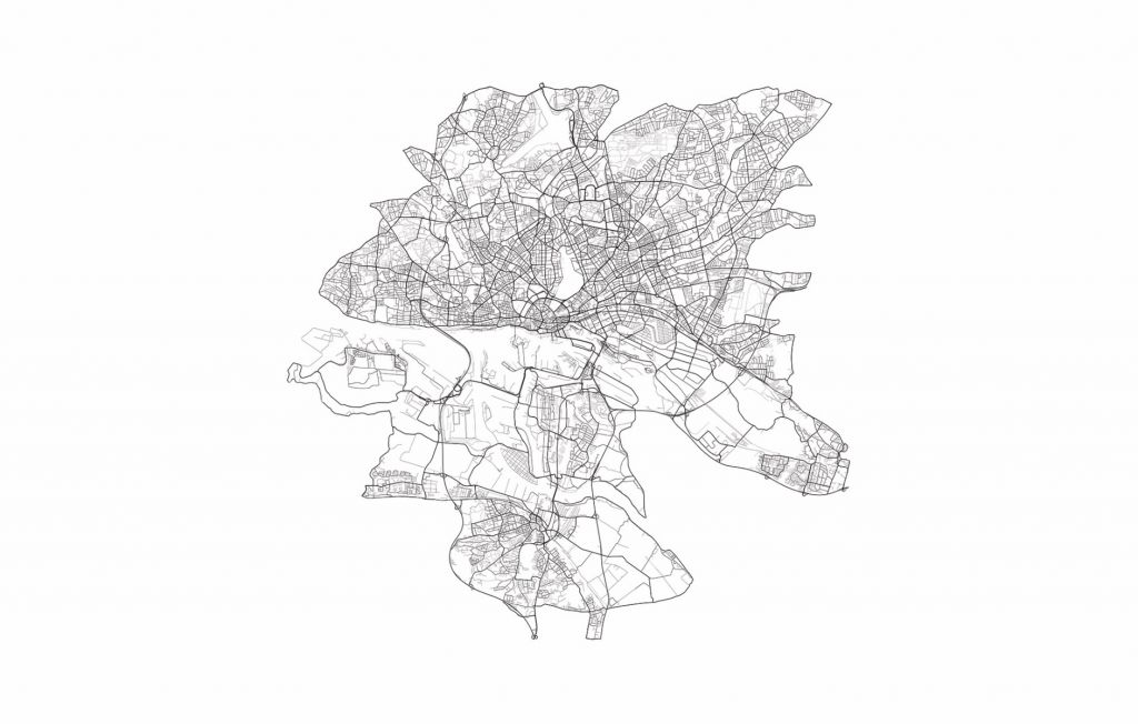 Mapa de Hamburgo, blanco