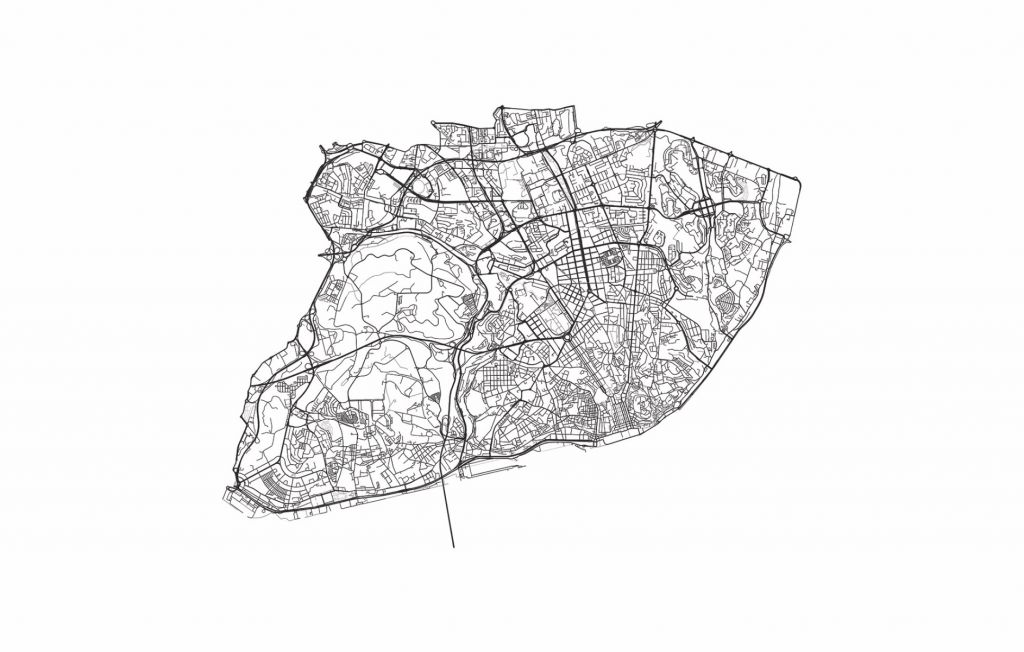 Mapa de Lisboa, blanco