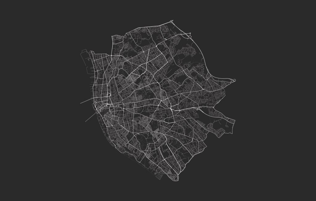 Mapa de Liverpool, negro
