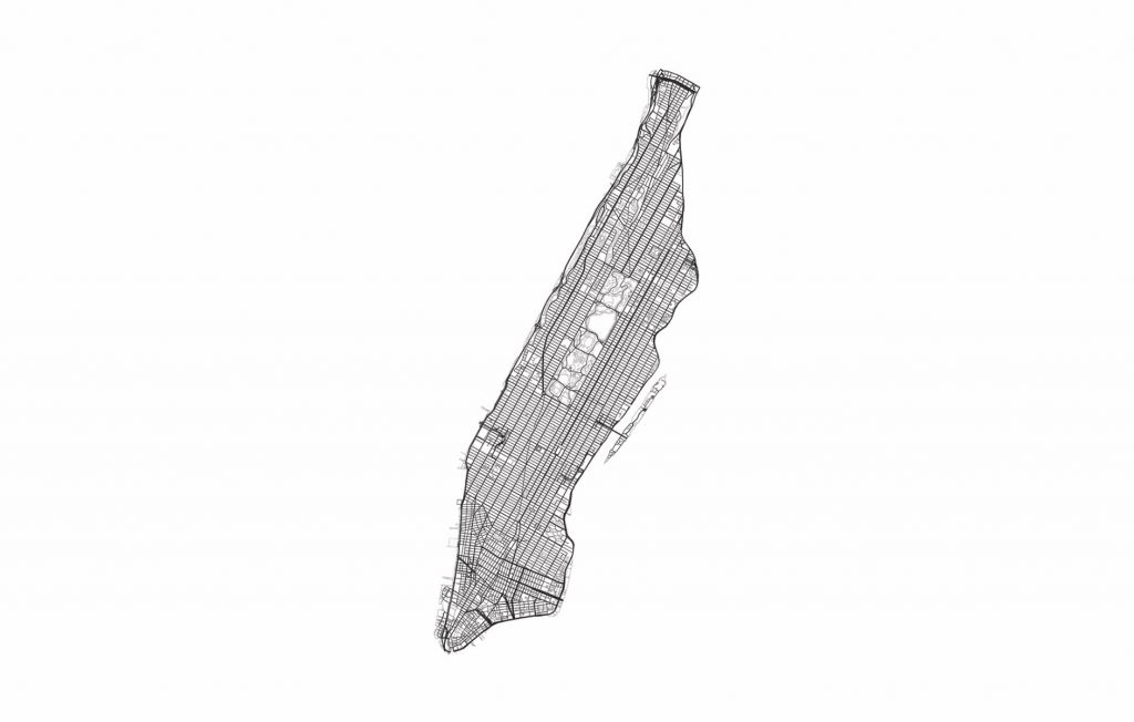 Mapa de Manhattan, blanco