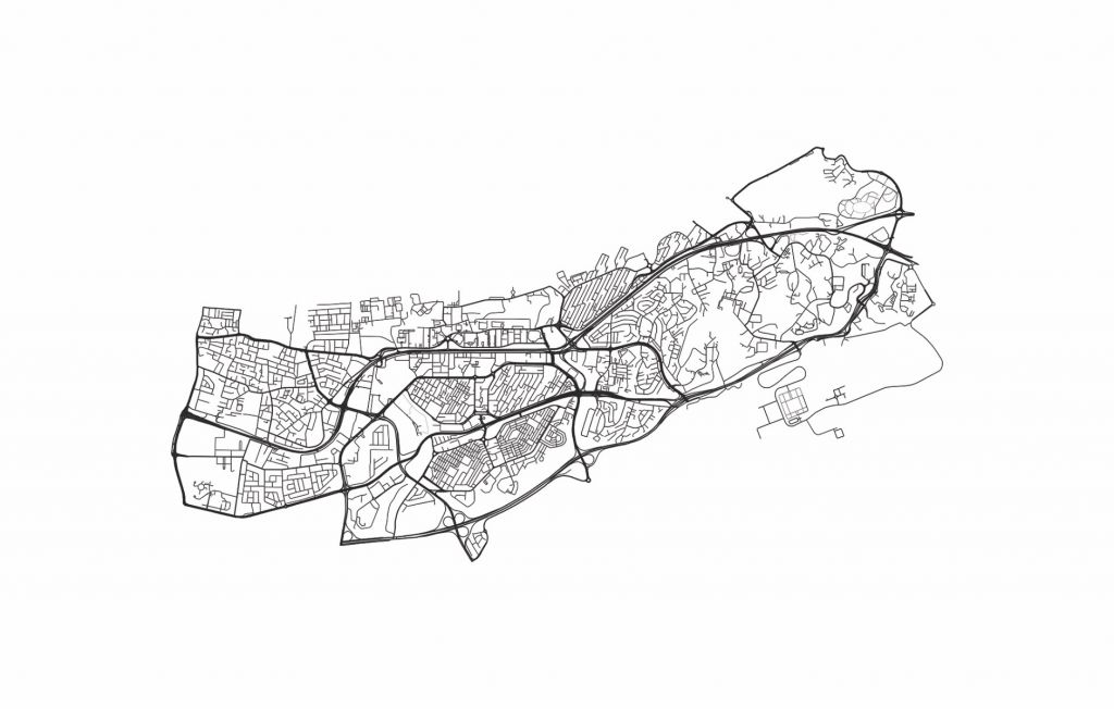 Mapa de Mascate, blanco