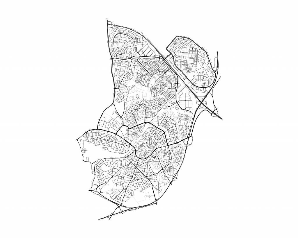 Mapa de Amersfoort, blanco