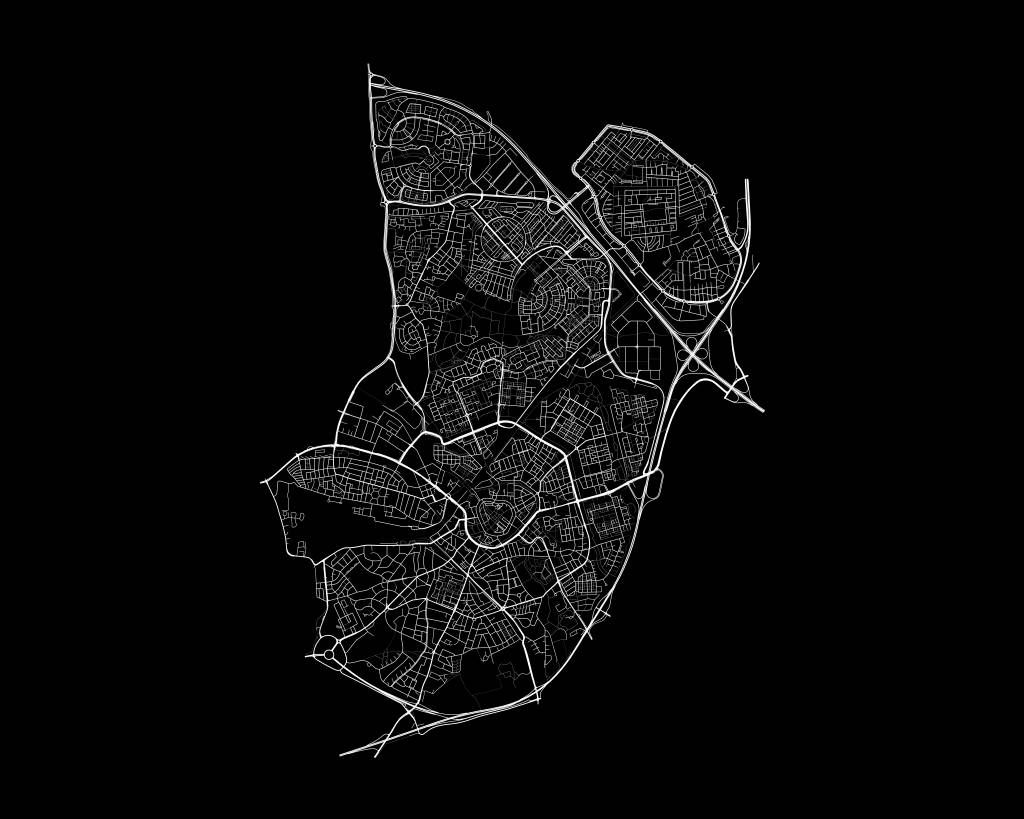 Mapa de Amersfoort, negro