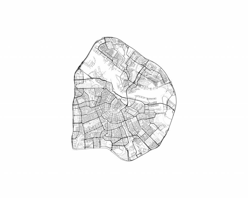 Mapa de Ámsterdam, blanco