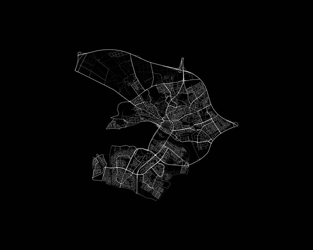 Mapa de Arnhem, negro