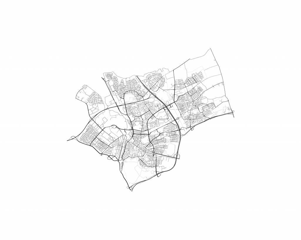 Mapa de Den Bosch, blanco