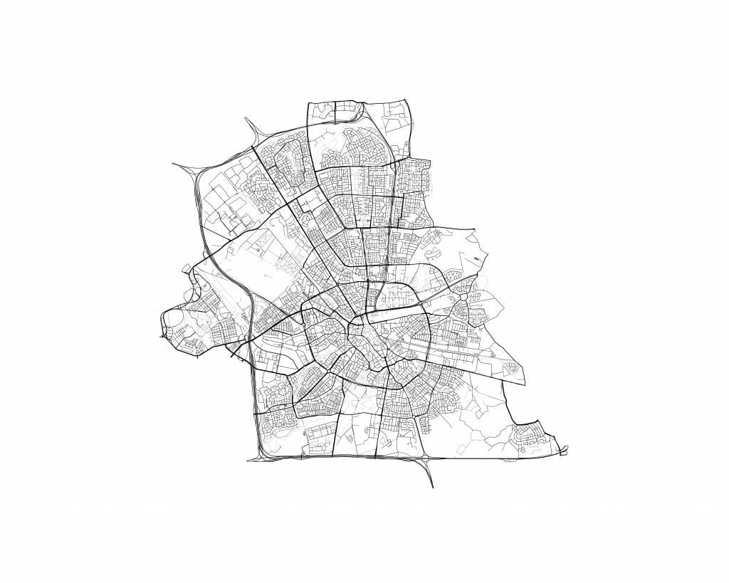 Mapa de Eindhoven, blanco