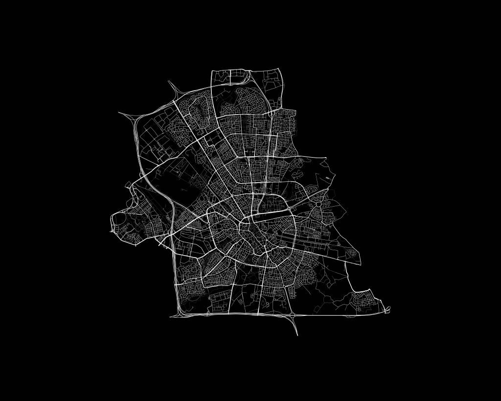 Mapa de Eindhoven, negro