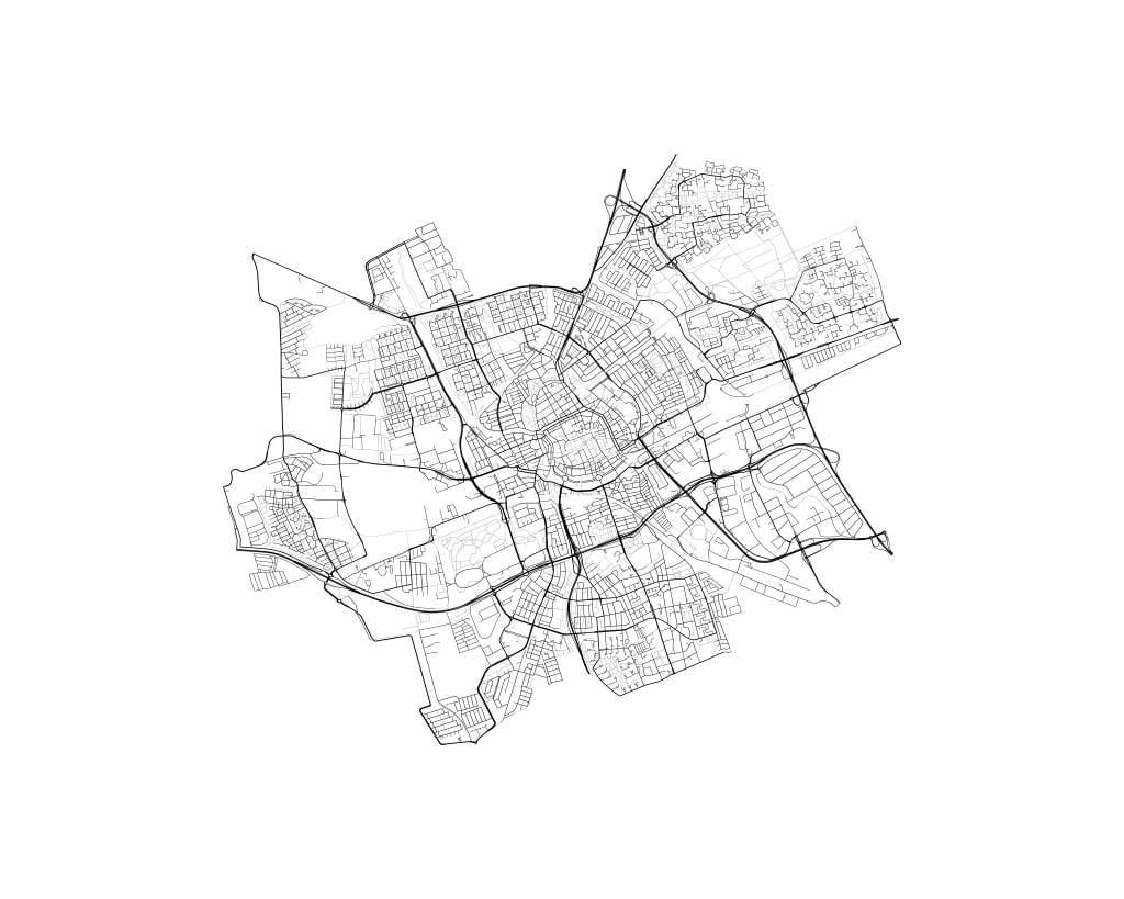 Mapa de Groningen, blanco