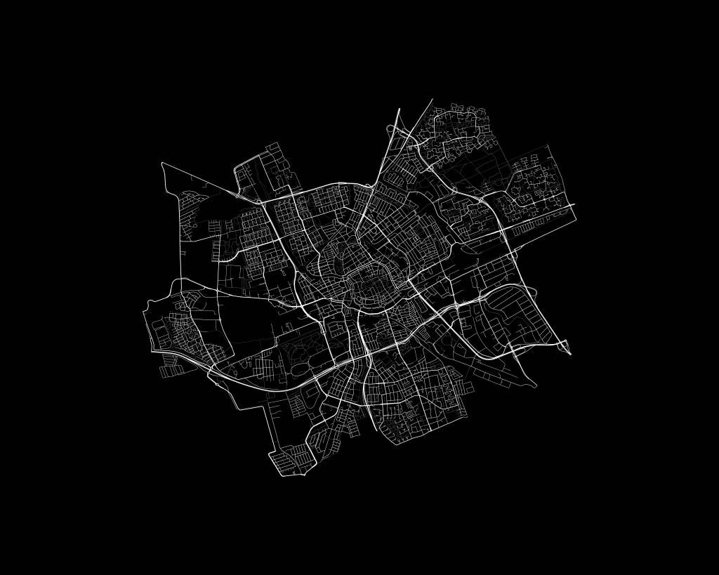 Mapa de Groningen, negro