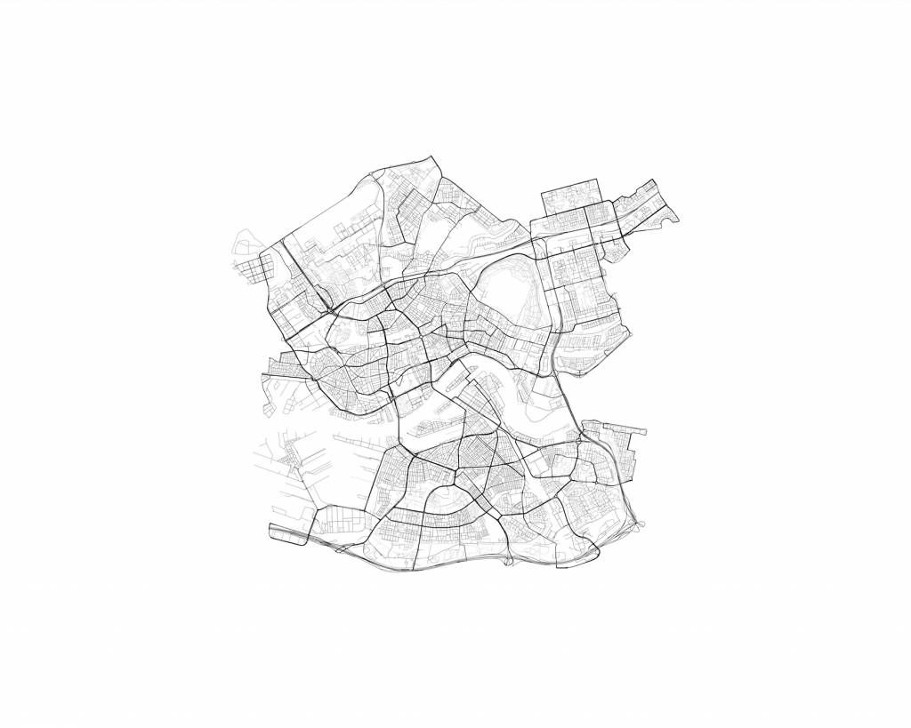 Mapa de Rotterdam, blanco