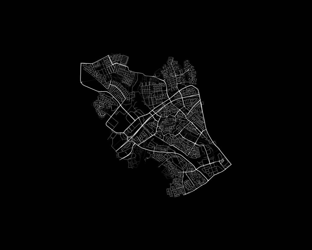 Mapa de Zwolle, negro