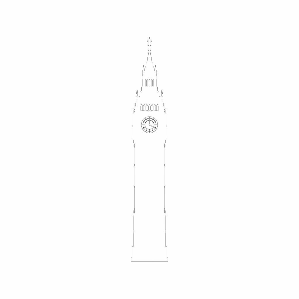 Retrato del Big Ben, blanco