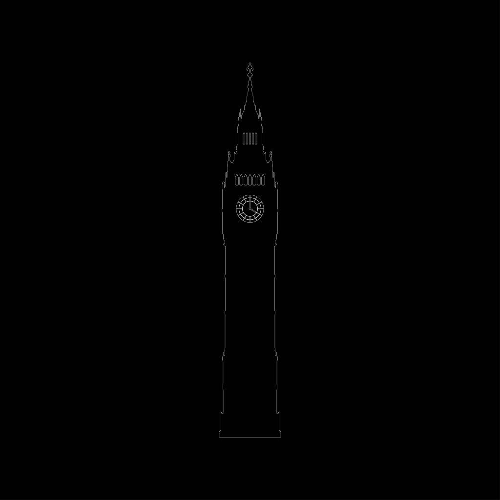 Retrato del Big Ben, negro