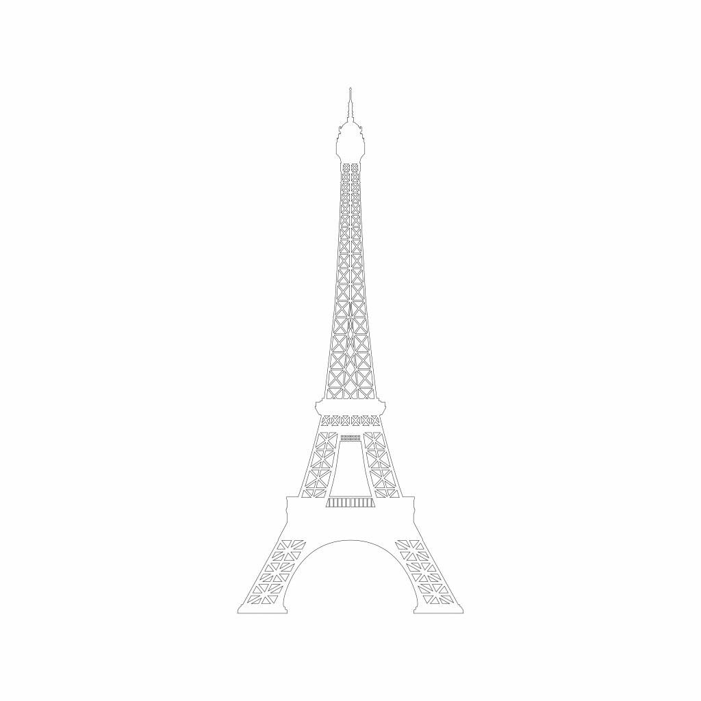 Retrato de la Torre Eiffel, blanco