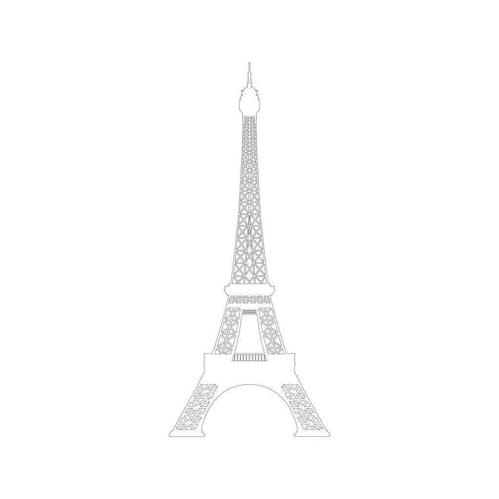 Retrato de la Torre Eiffel, blanco
