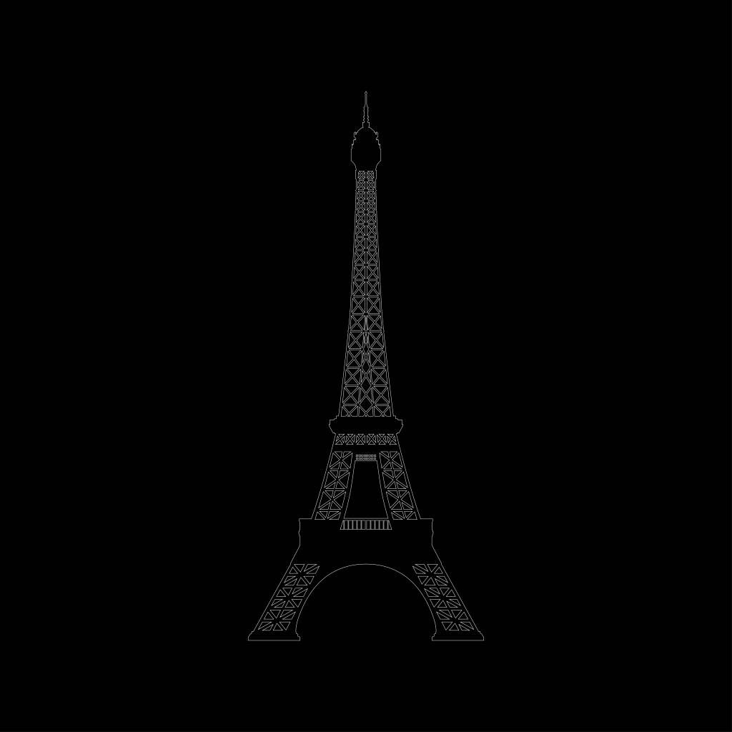 Retrato de la Torre Eiffel, negro