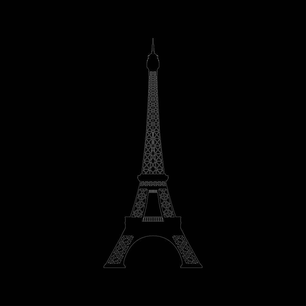 Retrato de la Torre Eiffel, negro