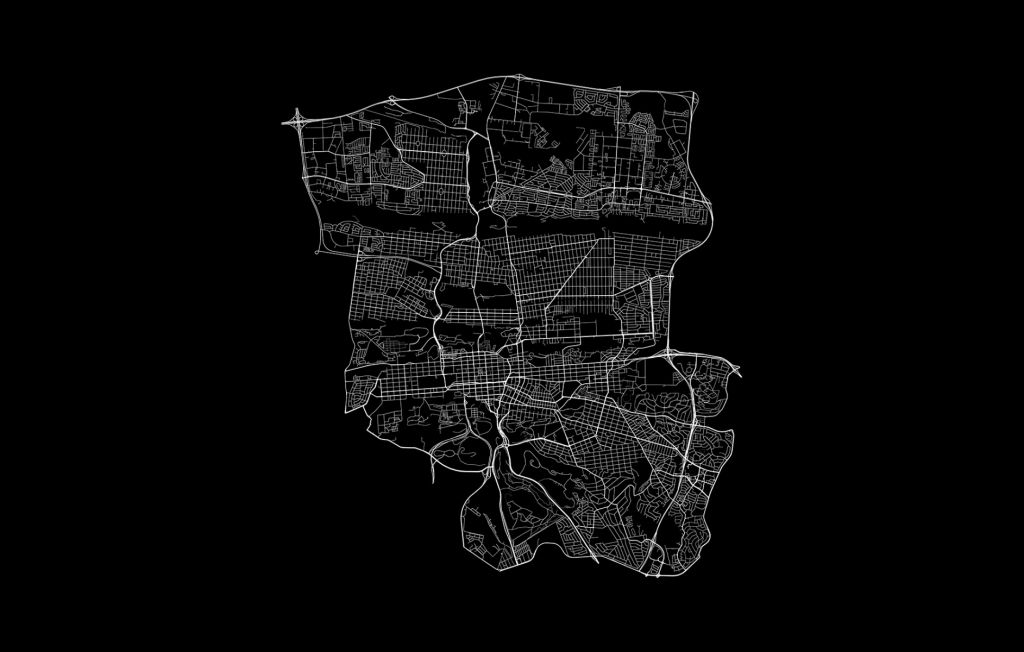 Mapa de Pretoria, negro