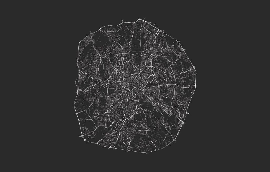 Mapa de Roma, negro