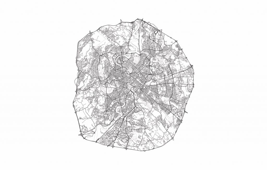 Mapa de Roma, blanco