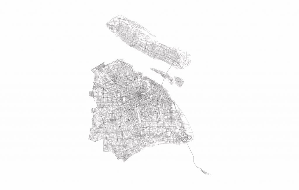 Mapa de Shanghai, blanco