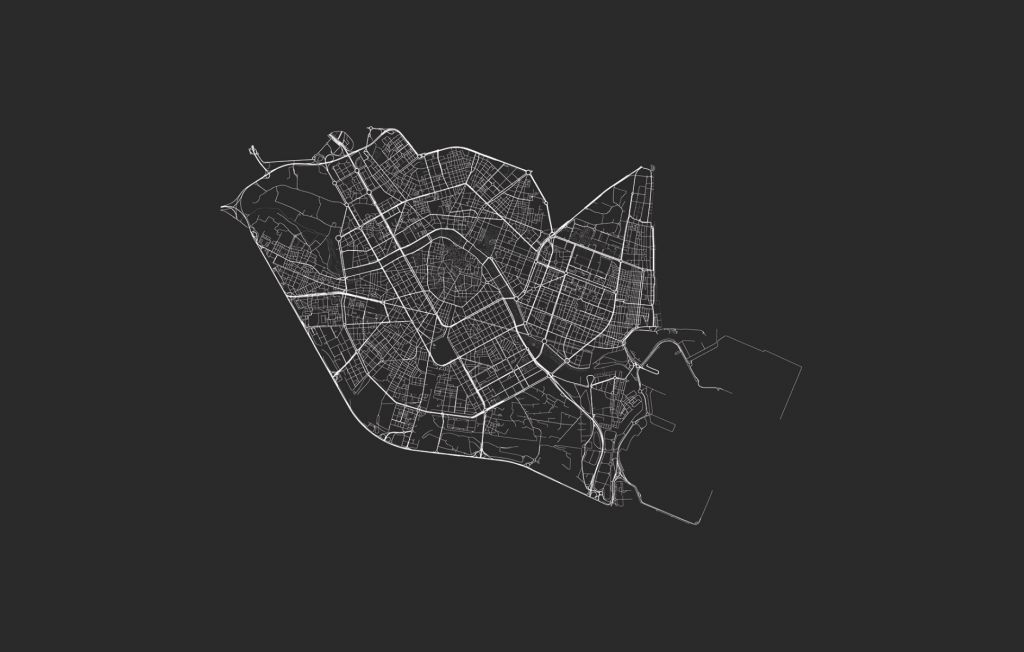 Mapa de Valencia, negro