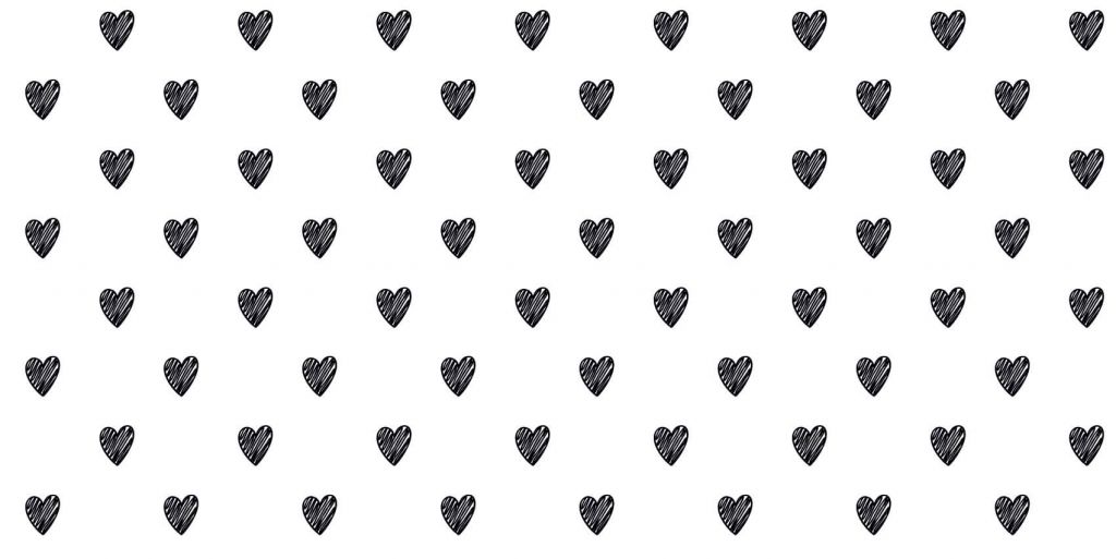 Corazones dibujados en negro