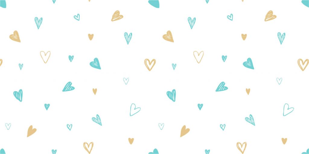 Menta y corazones dorados