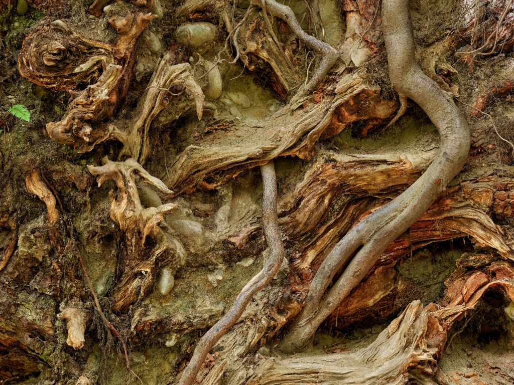 Parte inferior de un viejo árbol