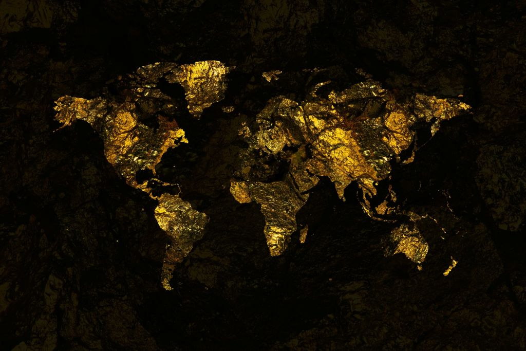 Mapa del mundo de oro